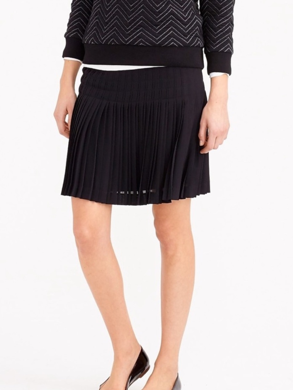 J. Crew black pleated skirt